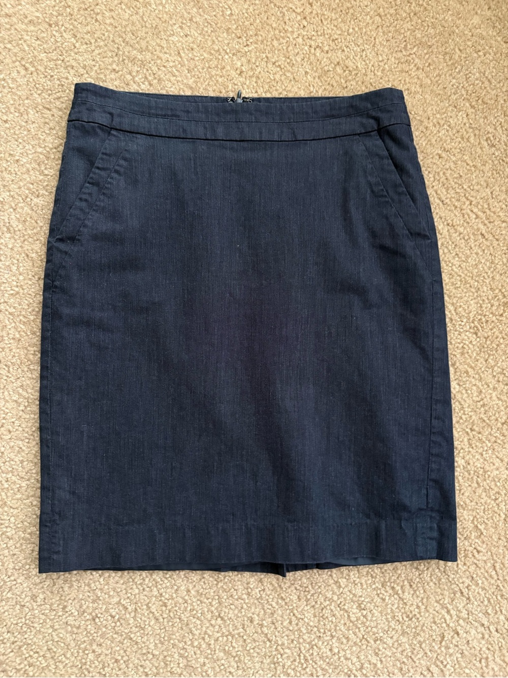 LOFT Navy Pencil Skirt with Front Pocket Detail